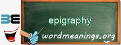 WordMeaning blackboard for epigraphy